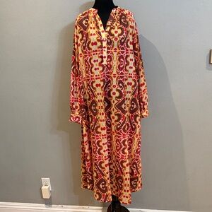 V De Vinster Ikat Vibrant Multicolor Women's cotton Dress size Small